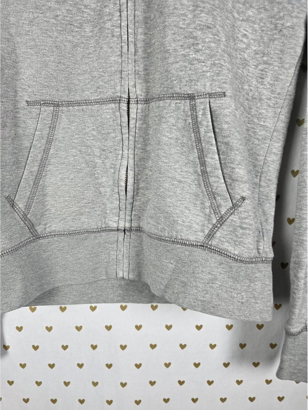 Victorias Secret Pink Vintage y2k Embroidered Full zip Hoodie Jacket Grey XS - Picture 3 of 5